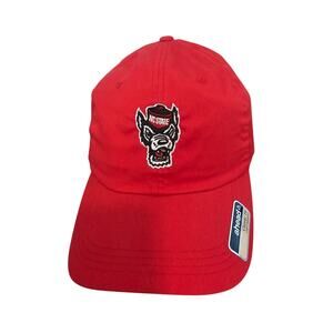 North Carolina State Strapback Hat Cap Red NC Embroidered NCAA Wolfpack Preppy